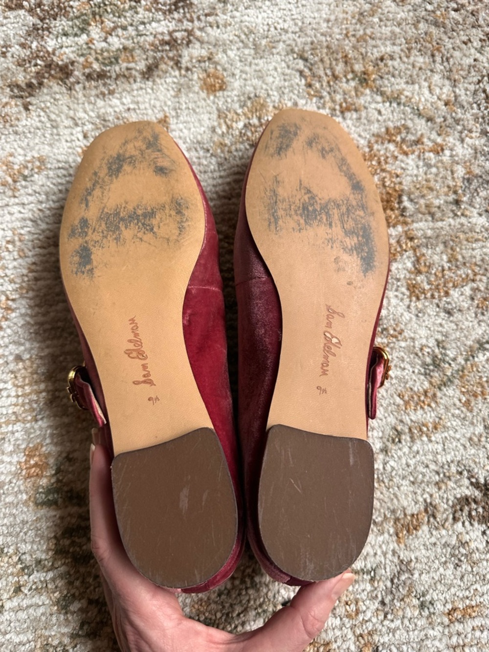 Sam Edelman Raspberry Mary Jane Flats. - Picture 15 of 16